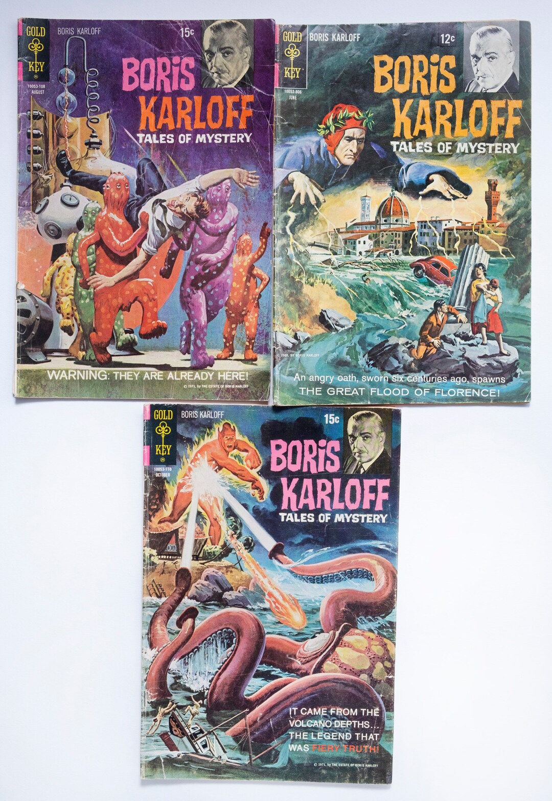 Vintage 3 Comics Boris Karloff 