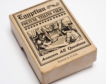 Vintage Rare Fortune telling "Egyptian Fortune Telling Cards." card deck with guide sheet and box.#73