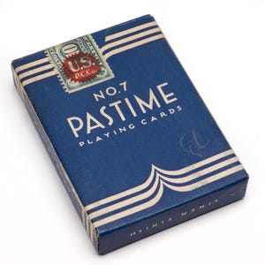 Vintage Deck of Playing Cards No. 7 PASTIME Playing Cards SEALED with tax stamp collectible deck of playing cards #168