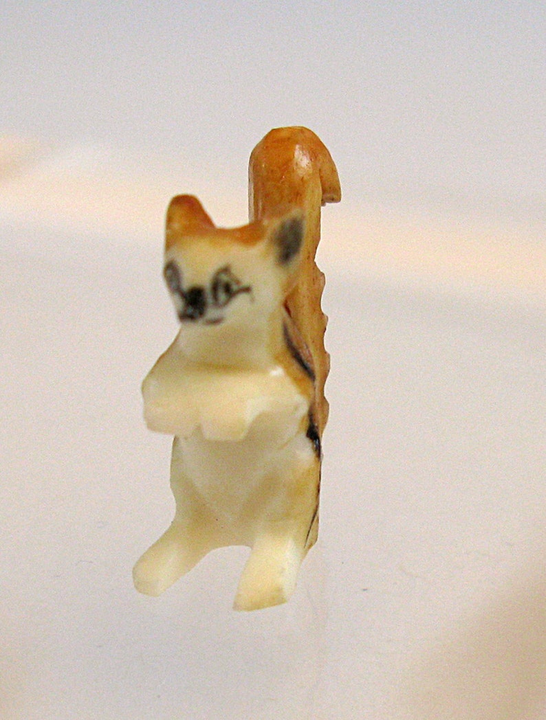 Vintage squirrel hard celluloid miniature squirrel toy 1930's made in Japan image 3