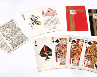 Vintage Mobil Gas Pegasus Playing Cards: 1930s Bakelite Case