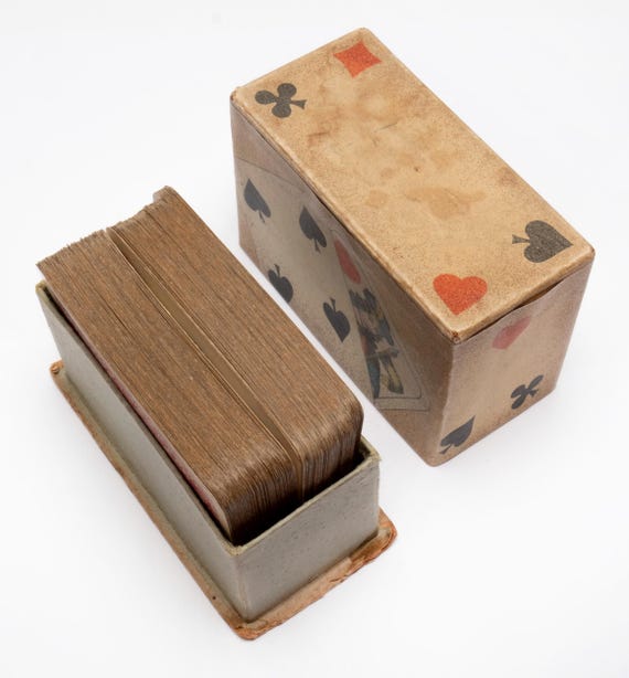 Antique Piatnik Playing Cards Double Deck, Peacock Design, Vienna