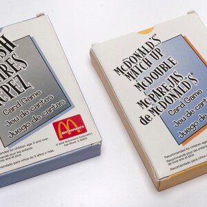Cartes McDonald's vintage Happy Meal McFish McPaires McPez & McDonald's Match Up McDouble McPare Jas De McDonald's 139 vintage