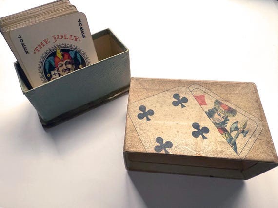 Antique Piatnik Playing Cards Double Deck, Peacock Design, Vienna