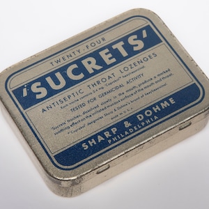 Vintage Sucrets Tin: Litho Advertising Pocket Tin