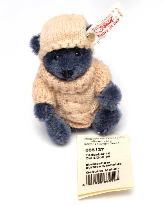 Steiff 青いテディベアBelglan Beach Bear Blue Steiff Teddy Bear all IDs 14 inches Club Edition 1994