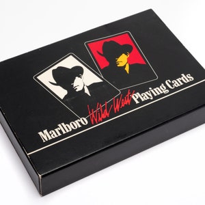Jeu de cartes vintage double scellé MARLBORO Wild West Poker Cards Cigarettes jeu de cartes à collectionner promotionnel publicitaire #136