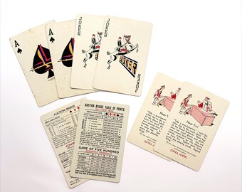 Vintage Mobil Gas Pegasus Playing Cards: 1930s Bakelite Case