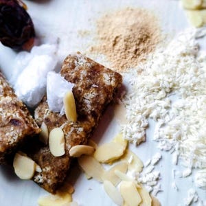 Vegan Maca Coconut Snack Bars, Natural Energy, No Sugar Added