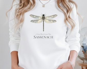 Outlander Sassenach Shirt – A Love That Crosses Time, Dragonfly Symbol, Scottish Time Travel Romance Tee, Valentine Gift for Outlander Fans