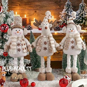 Juldekorationer, Högkvalitativ Snögubbe- och Rendekorationer, Teleskopbensfigur, Lyxig Julklapp, Välj Din Stil, 40-50cm