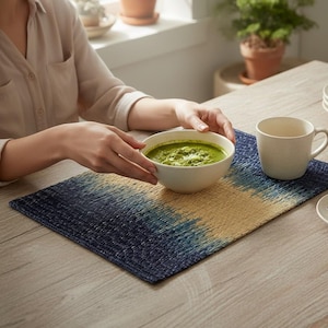 Seegras Tischset Boho – Handgewebte Platzsets Natur – Rustikale Tischdeko nachhaltig – Geschenk Einzug & Home Decor