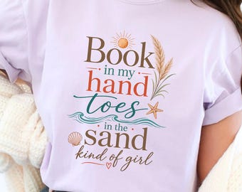 Bookworm Beach Shirt, Book Lover Tee, Sand Kind Of Girl Shirt, Beach Reading Gift, Bibliophile T-Shirt, Comfort Colors Tee