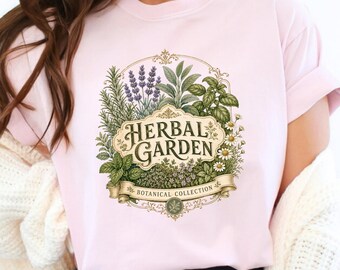 Herbal Garden Shirt, Vintage Botanical Tee, Herb Lover Gift, Cottagecore Tee, Comfort Colors Tee, Heirloom Garden Collection
