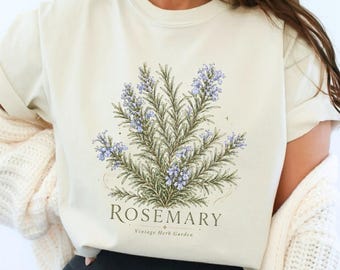 Rosemary Shirt, Vintage Herb Garden Tee, Gardener Gift, Botanical Tee, Comfort Colors Tee, Herb Lover Gift