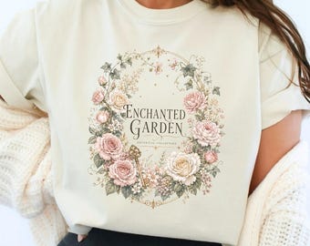 Enchanted Garden Shirt | Whimsical Floral Tee | Vintage Botanical T-Shirt | Comfort Colors 1717 | Garden Gift
