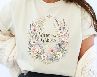 Wildflower Garden Shirt | Vintage Floral Tee | Meadow Botanical T-Shirt | Comfort Colors 1717 | Gift for Her