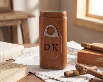 Porta sigari personalizzato con tagliasigari, porta sigari in pelle, regalo per testimoni dello sposo, proposta per il testimone, regalo per lui