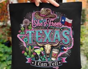 Texas Cowgirl PNG, Texas Shirt PNG, Sie kommt aus Texas, ich kann es sagen, Western sublimationpng, Rodeo digitaldownload