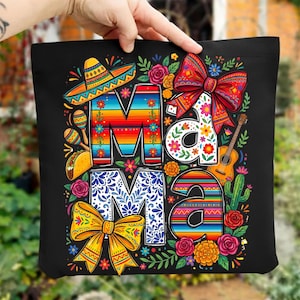 Cinco De Mayo Mama PNG | Mexican Fiesta Mom Sublimation Design | Sombrero Serape Floral Shirt Digital Download