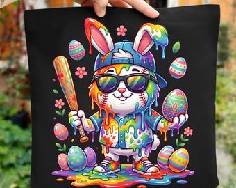 Easter Baseball PNG, Bunny Baseball Png, Cute Baseball Player, Pastel Easter Egg Baseball Design, Easter Kids Boys, Baseball Ice Cream Drip