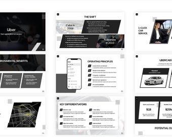 Uber Inspired Pitch Deck Template | Investor Presentation | Business Plan Slides | Modern Startup Pitch Template