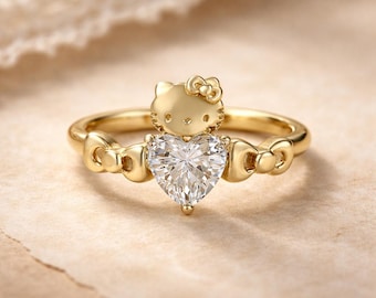 Vintage Swarovski Crystal Hello Kitty Ring - Etsy