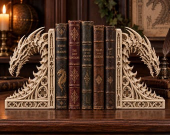 Gothic Dragon Bookend - 3D Print STL File