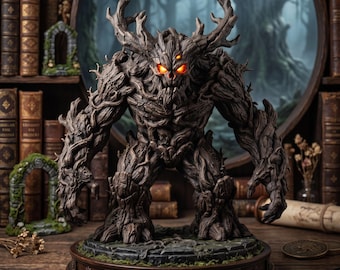 Dark Fantasy Treant STL File | 3D Print Tabletop RPG Miniature |  Wood Golem Ent Statue