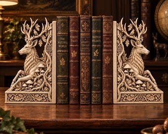 Majestic Stag Bookend STL File | Celtic Forest Deer 3D Model