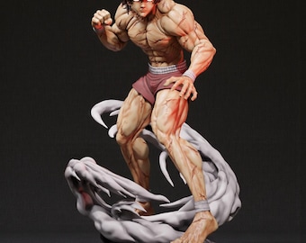 Anime-Inspired Martial Artist Fighter Figure | Muscular Combat Statue | 3D Printable STL Model