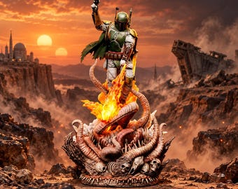 Boba Fett Sarlacc Pit Diorama STL File | Pre-Supported Multi-Part 3D Model