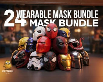 Wareable Cosplay Magnetic Mask Bundle 3D STL Files (24 Mask)