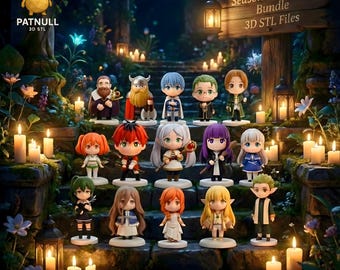 Anime Chibi Character STL Bundle – Fantasy Season 1 Figures (Digital Download)