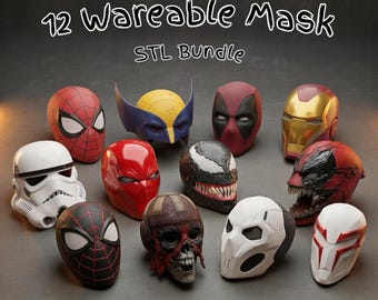 Cosplay Mask Bundle 3D STL Files (12 Mask)