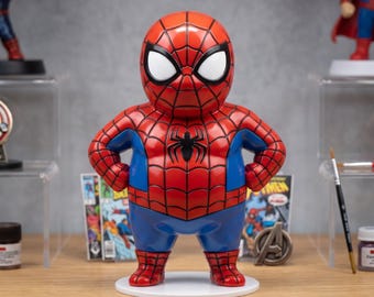 Chubby Spiderman STL File | Funny Chibi Superhero 3D Print Model | Fat Spidey 3D Design