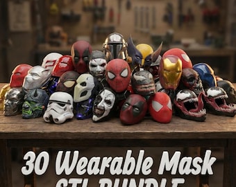 Wareable Cosplay Mask Bundle 3D STL Files (30 Mask)