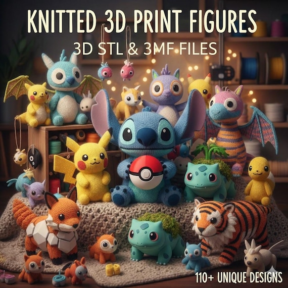 Knitted Figures Bundle 110+ 3D STL & 3MF Files For 3D Printing - 25GB Figure