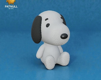 Knitted Snoopy Figure STL File – 3D Print Dog Figurine (Digital Download)