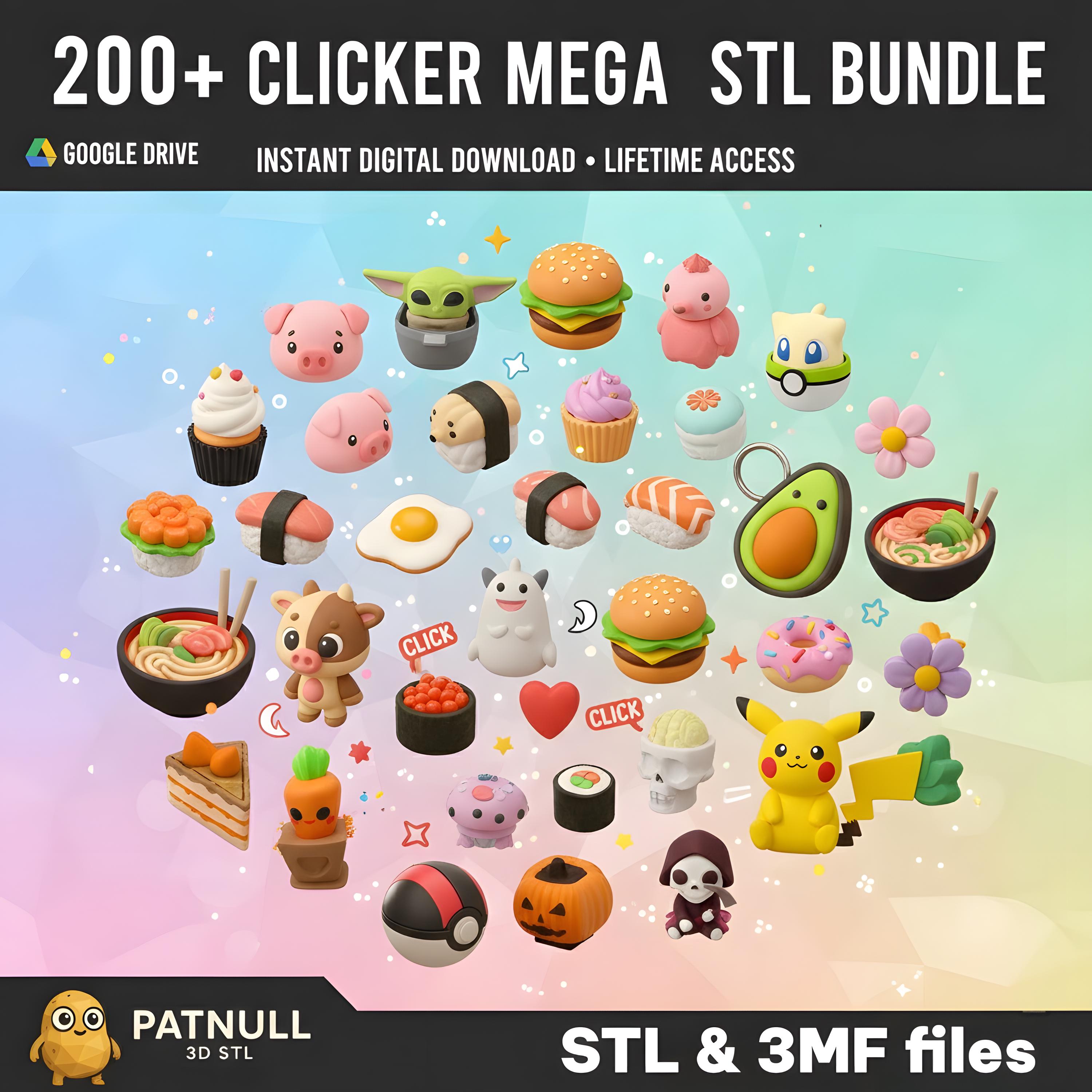 200+ Clicker STL Bundle: Mixed Themes, No Supports (digital Download ...
