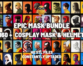 Cosplay - Superhero Mask 3D Print Files: Epic Mask Bundle (160+)