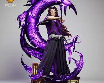 Six-Eyed Moon Demon Warrior – Dark Crescent Energy Statue | High Detail Fantasy STL