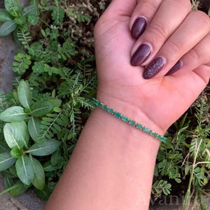 Handcrafted Natural Emerald Tennis Bracelet | 925 Sterling Silver | May Birthstone | Elegant Jewellery Gift