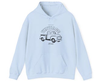 Vintage Truck Hoodie: Retro Country Graphic, Soft Cotton-Poly Blend