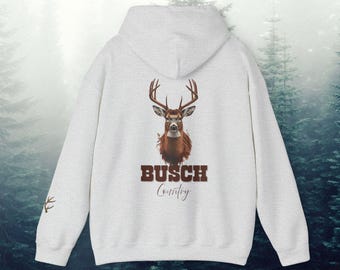 Deer Hunting Hoodie: Rustic Outdoors Mountain Stag Sweatshirt