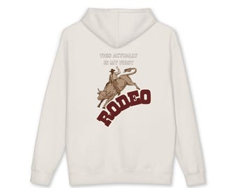 Rodeo Rider Hoodie, Vintage Western Fleece Sweatshirt