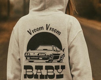 Retro Car Hoodie | "Vroom Vroom BABY" Graphic Sweatshirt