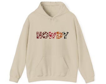 Western country lettering sweatshirt | Howdy cow print hoodie