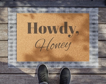 Howdy Honey Coir Doormat, Southern Welcome Mat