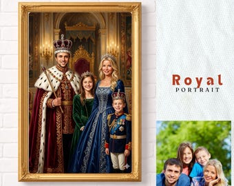Custom Royal Portrait | Historical King and Queen Painting | Personalized Renaissance Wall Art | Victorian Style Digital Gift from Photo
